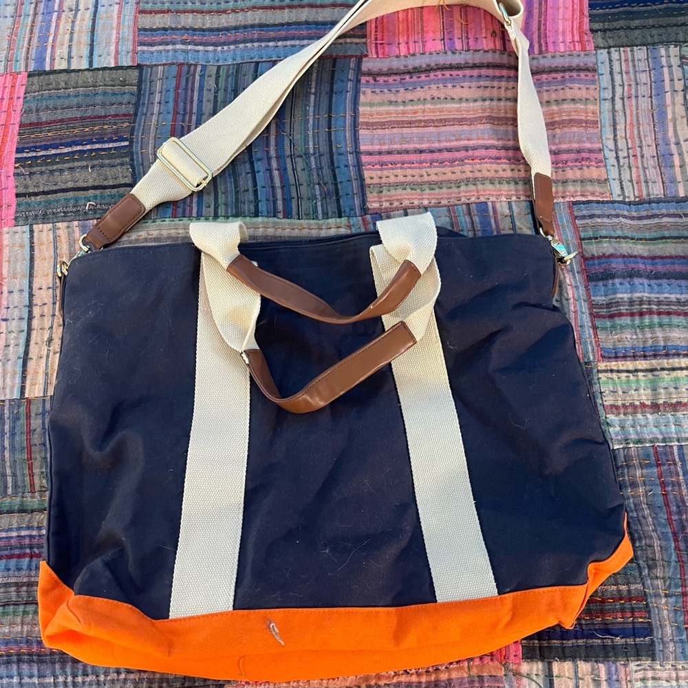 FOREVER 21 Navy and Orange Tote Bag